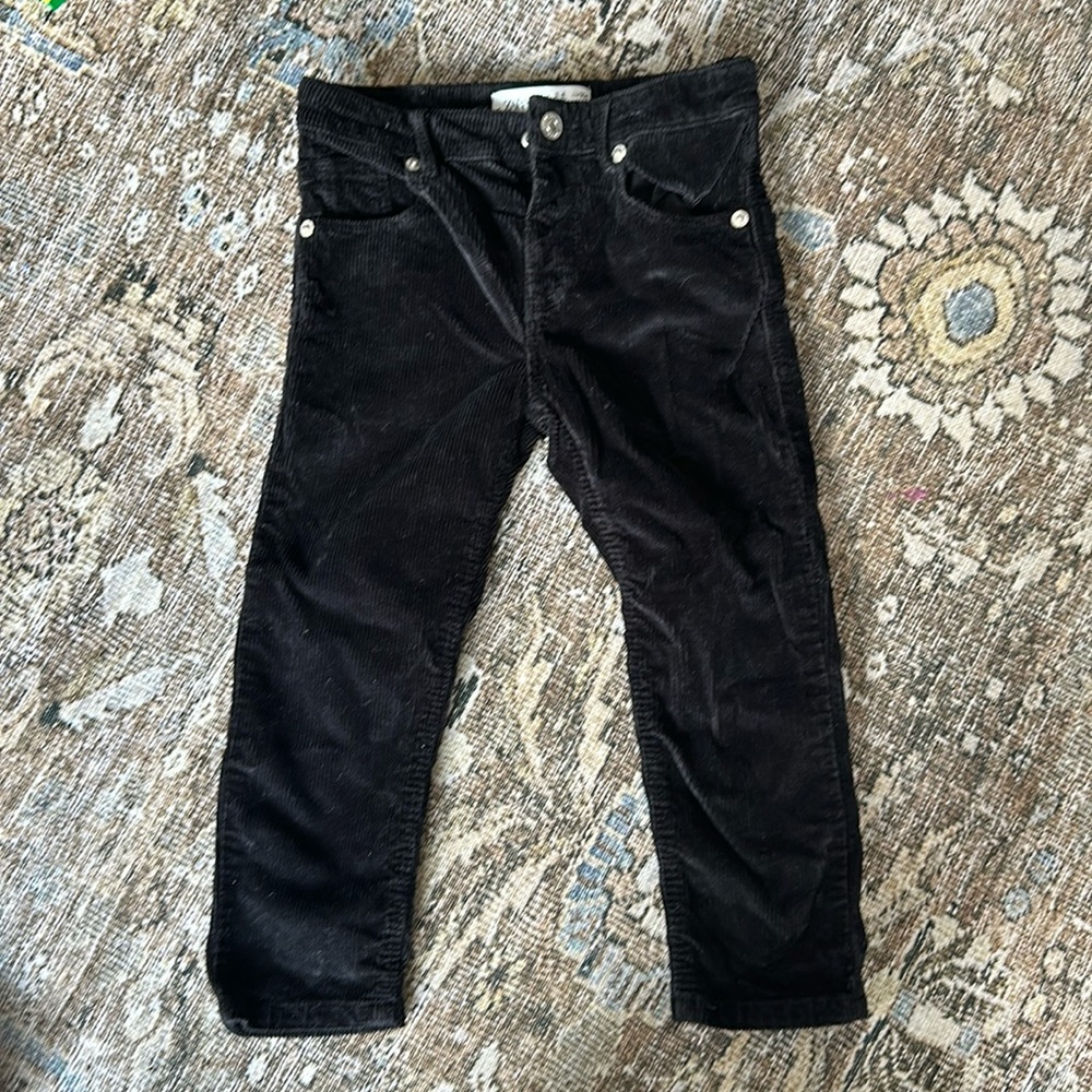 Zara Toddler Boys corduroy Black Pants 3-4T